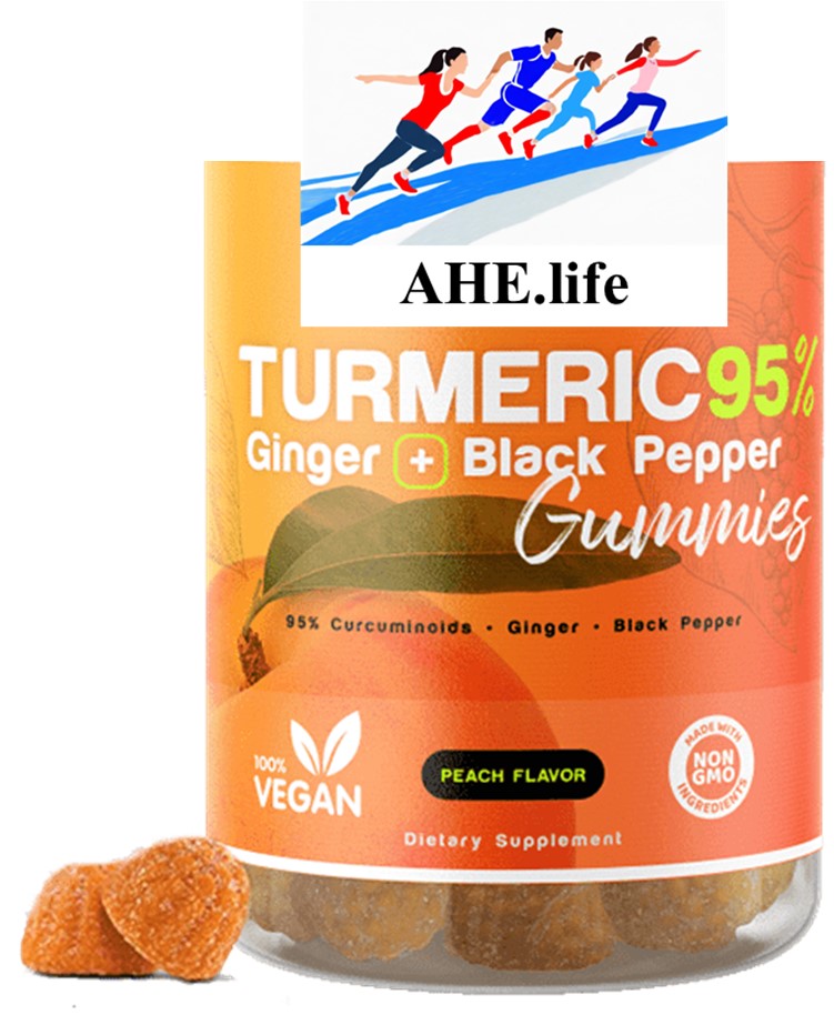 95% Turmeric + Ginger & Black Pepper Gummies – Natural Peach Flavor 