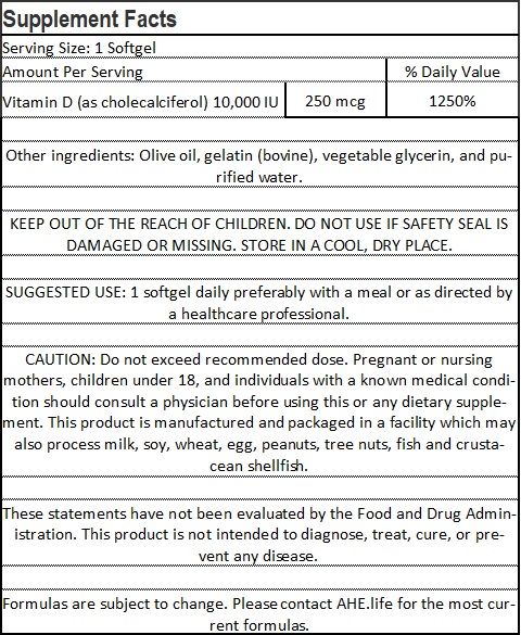 Vitamin D-3 10,000 IU Cholecalciferol