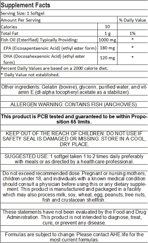 EPA/DHA Omega-3 1000mg Fish Oil