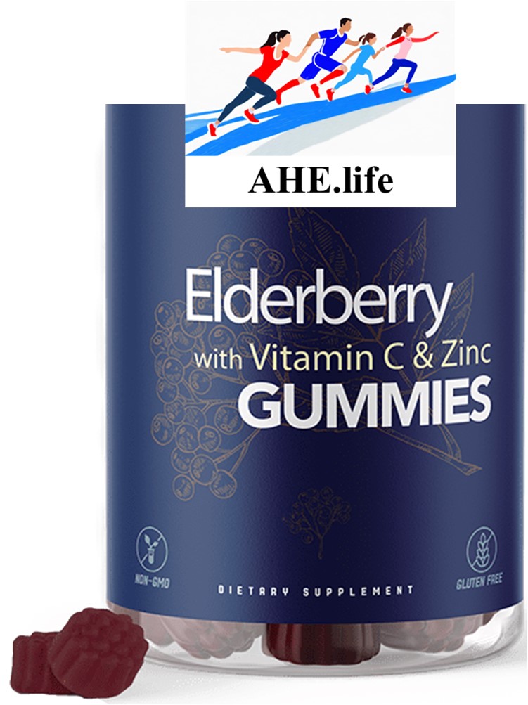 Elderberry Gummies with Vitamin C & Zinc, Delicious Blueberry Flavor, Berry Shape