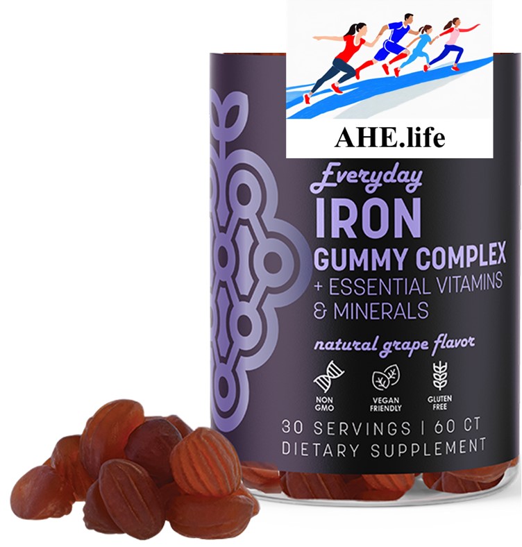 Everyday Iron Gummy Complex Plus Essential Vitamins & Minerals, Natural Grape Flavor