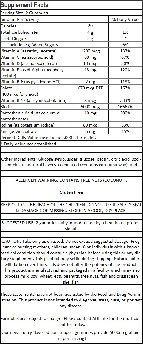 Hair Vitamin Complex Gummies