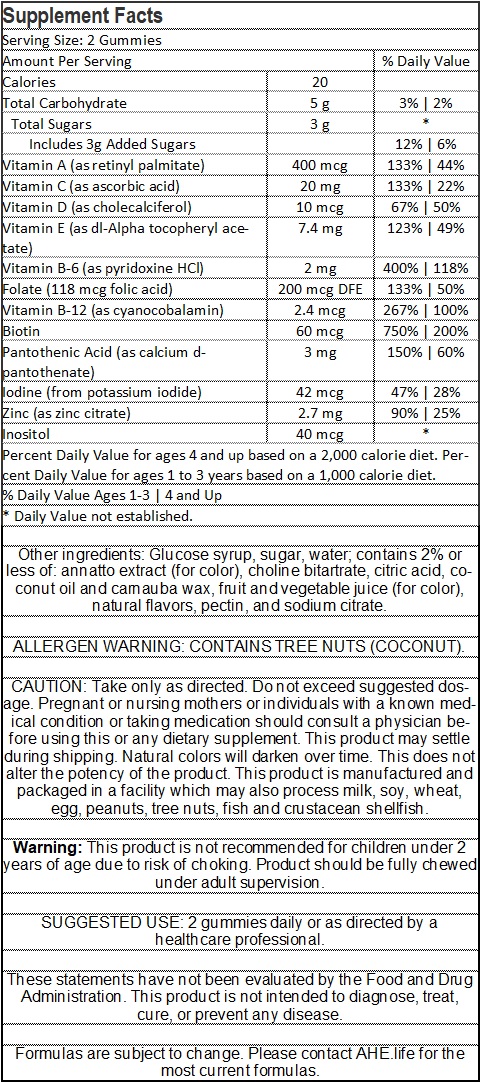 Kids Multi Vitamin and Mineral Formula Gummies