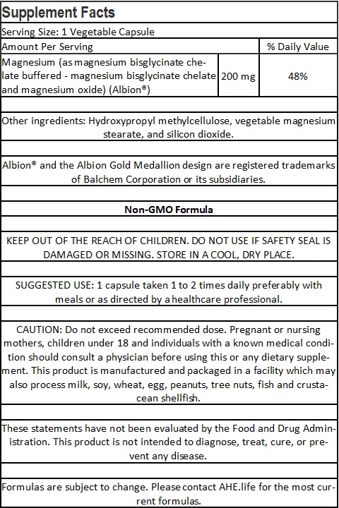 Magnesium 200mg Bisglycinate