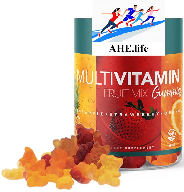 Multivitamin Fruit Mix Gummies, Natural Pineapple, Strawberry, Orange Flavor