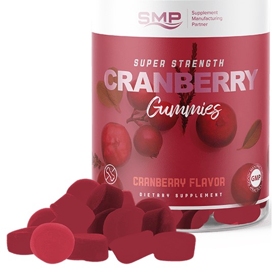 Super Strength Cranberry Gummies, Made with Cranberry Puree